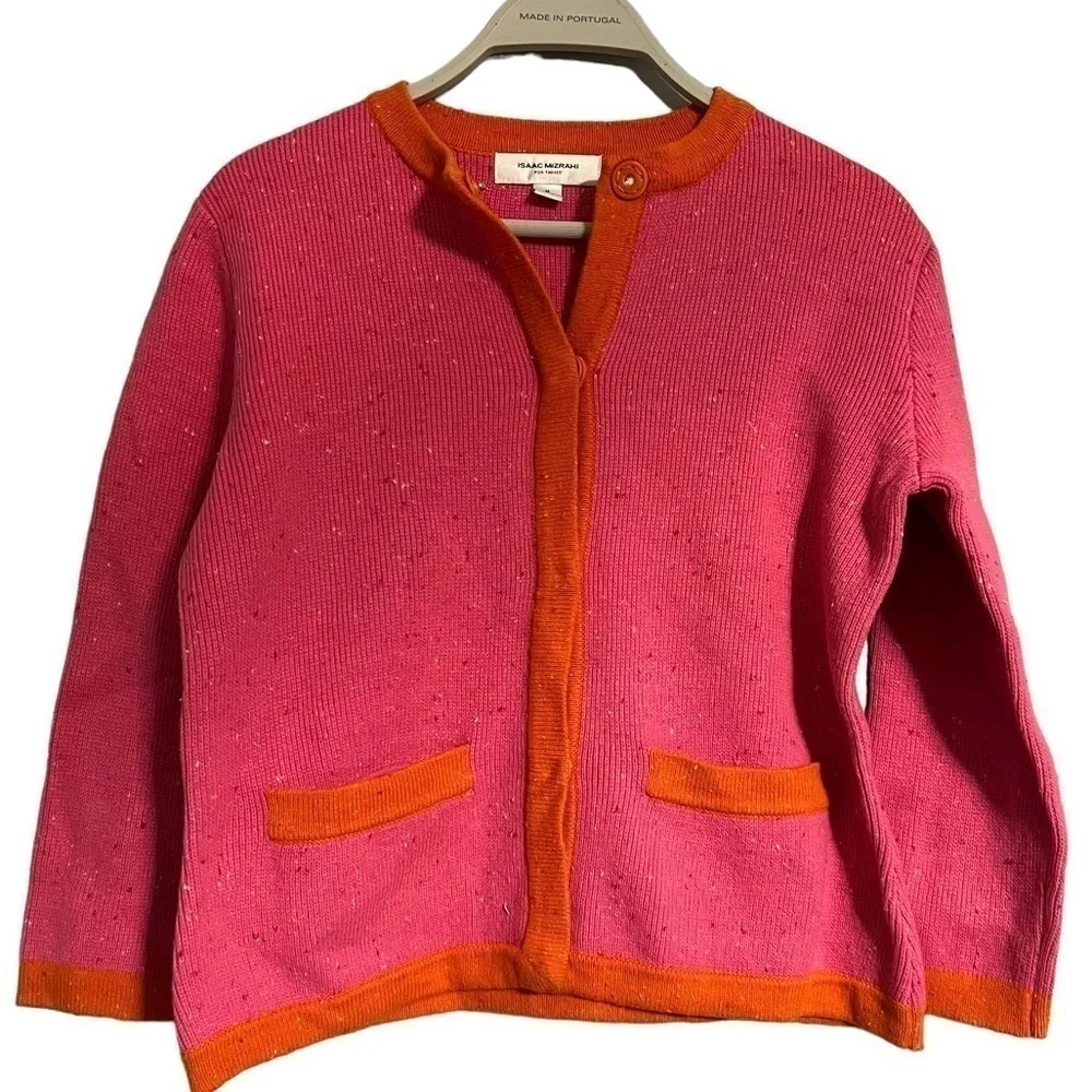 Isaac Mizrahi Pink cardigan wool blend girl sweater